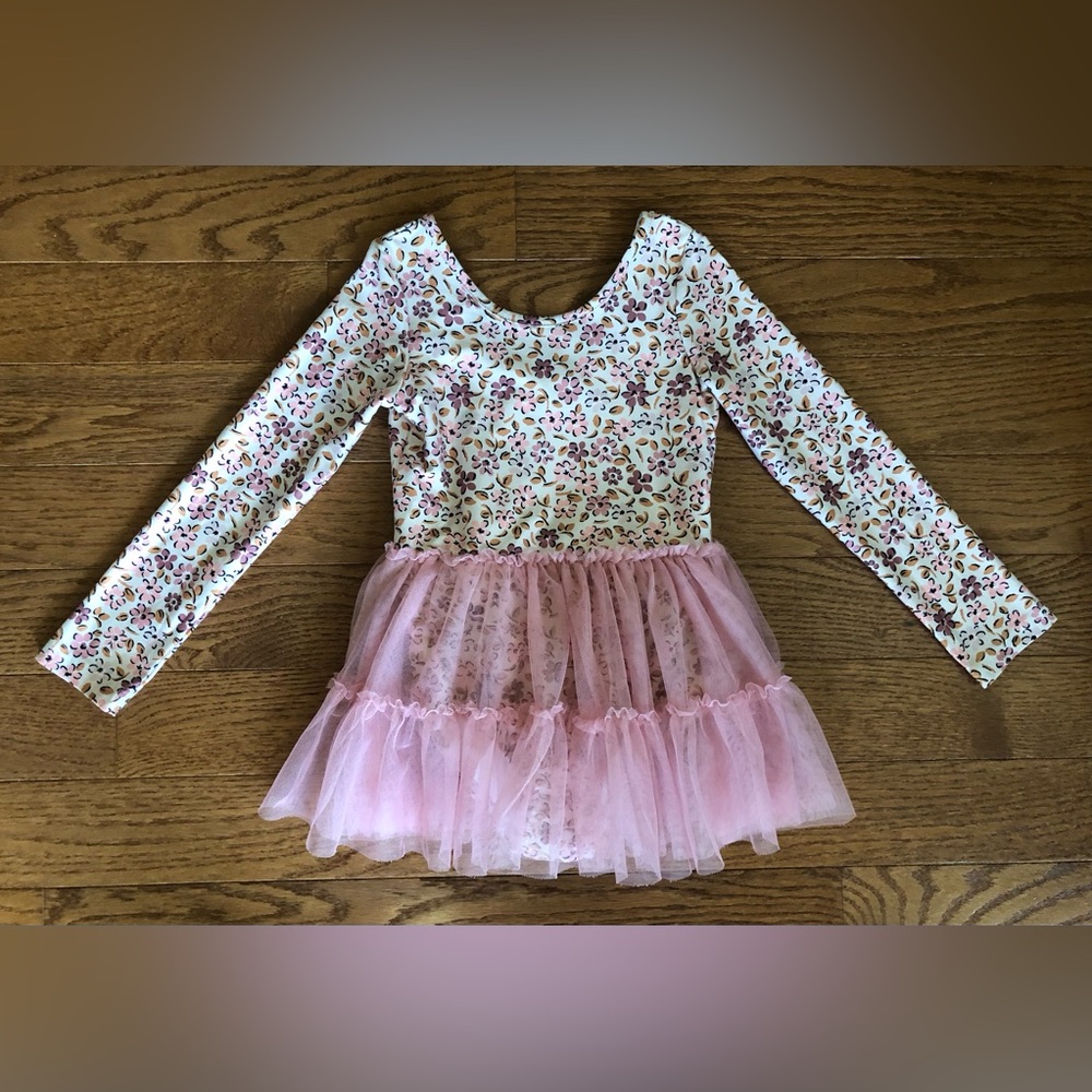 Caden Lane Long Sleeve Ruffle Skirt Leotard- size 5/6
